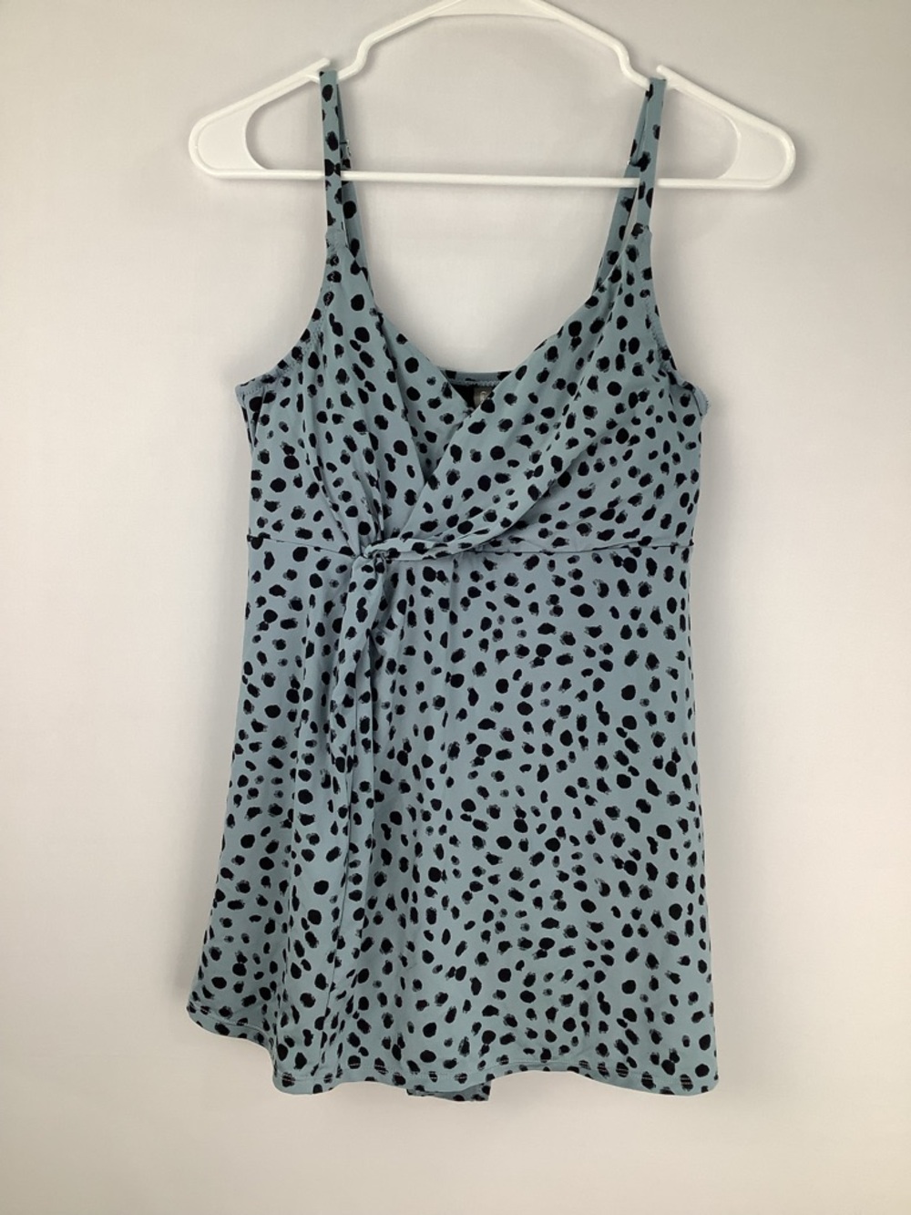 Garnet Hill Boheme Polka Dot Swim Dress One Piece Swimsuit womens size 10